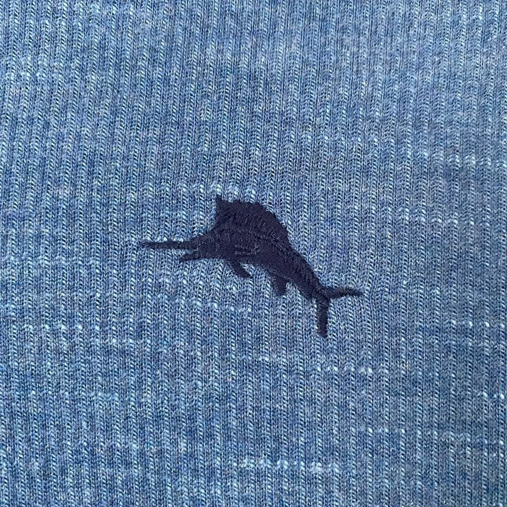 NWT Tommy Bahama Reversible Flipside Classic Half Zip, M, Dockside Blue Heather